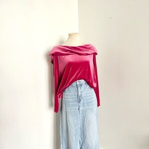 Soft Surroundings velvet off the shoulder top size 1x